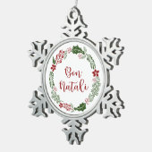 シチリアメリークリスマスリースボンナタリ スノーフレークピューターオーナメント (右)