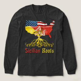 シチリアルーツUSA国旗の伝統 トライブレンドTシャツ