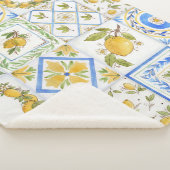 シチリアレモン水彩正方形パターン シェルパブランケット (3/4)