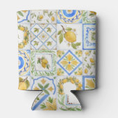 シチリアレモン水彩正方形パターン 缶クーラー (裏面)