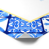 シチリアンレモンズブルータイルブライダルシャワーウェルカム ポスター (角)