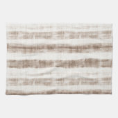 シチリアン織りクリームタンストライプのブライズシャワー キッチンタオル (横)