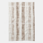 シチリアン織りクリームタンストライプのブライズシャワー キッチンタオル (縦)