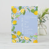 シチリアン メディテレーニアンブルー レモン ウェディング 招待状 (スタンド正面)