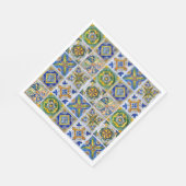 シチリア伝統的陶磁器タイル模様 スタンダードランチョンナプキン (角)