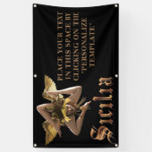 シチリア商業看板 (カスタマイズ可能) 横断幕 (縦)