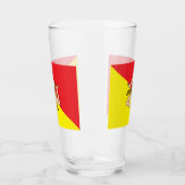 シチリア国旗と愛国的なガラスのカップ，イタリア タンブラーグラス (左)