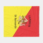 シチリア国旗のシチリアフリースブランケット フリースブランケット (正面(横))