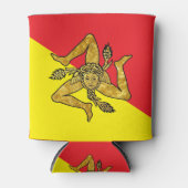 シチリア国旗のシチリア・トリナリア 缶クーラー (正面)