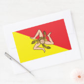 シチリア国旗のシール 長方形シール (封筒)