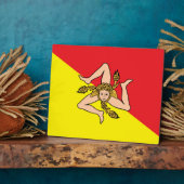 シチリア国旗のプラーク フォトプラーク (側面)