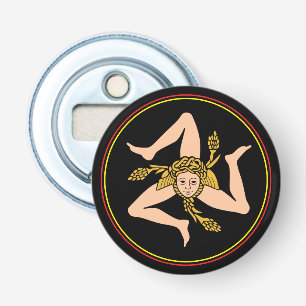 シチリア国旗のボトルオープナー、シチリアのエンブレム/パーティー 栓抜き