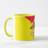 シチリア国旗のマグカップ、シチリアの愛国者/スポーツコーヒー マグカップ (左)