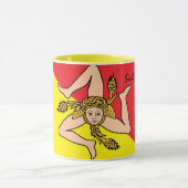 シチリア国旗のマグカップ、シチリアの愛国者/スポーツコーヒー マグカップ (中央)