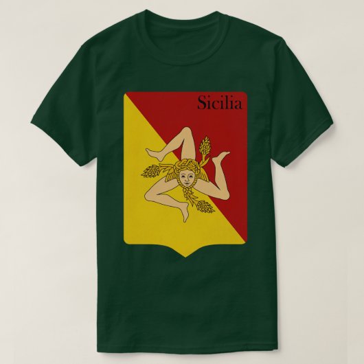シチリア国旗のヴィンテージ動揺してコート・オブ・アーム Tシャツ (デザイン正面)