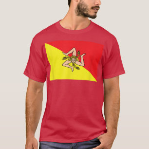 シチリア国旗の地図イタリアイタリアンシチリア王国ピズ Tシャツ