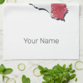 シチリア国旗イタリアレトロマップヴィンテージ土産 キッチンタオル (折り畳み)