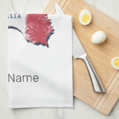 シチリア国旗イタリアレトロマップヴィンテージ土産 キッチンタオル (四つ折り)