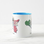 シチリア国旗イタリアレトロマップヴィンテージ土産 マグカップ (中央)