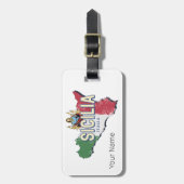 シチリア国旗イタリアレトロマップヴィンテージ土産 ラゲッジタグ (正面縦)