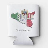 シチリア国旗イタリアレトロマップヴィンテージ土産 缶クーラー (裏面)