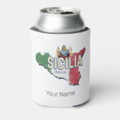 シチリア国旗イタリアレトロマップヴィンテージ土産 缶クーラー (缶裏面)
