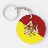 シチリア国旗(イタリア) キーホルダー (正面)