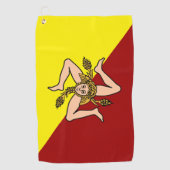 シチリア国旗（イタリア） ゴルフタオル (正面)