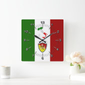 シチリア国旗（イタリア） スクエア壁時計 (ホーム)