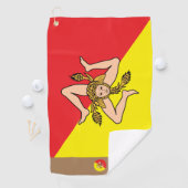 シチリア国旗&シチリアモノグラムの/ゴルフタオル ゴルフタオル (インサイチュ)