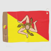 シチリア国旗&シチリアモノグラムの/ゴルフタオル ゴルフタオル (横)