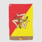 シチリア国旗&シチリアモノグラムの/ゴルフタオル ゴルフタオル (正面)