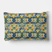 シチリア地中海のの柑橘類の青いタイル アクセサリーポーチ (裏面)