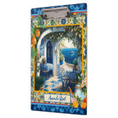 シチリア地中海のの柑橘類の青いタイル クリップボード (左)