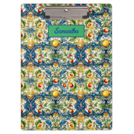 シチリア地中海のの柑橘類の青いタイル クリップボード