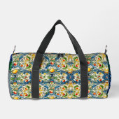 シチリア地中海のの柑橘類の青いタイル ダッフルバッグ (裏面)