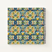 シチリア地中海のの柑橘類の青いタイル ノートブック (裏面)