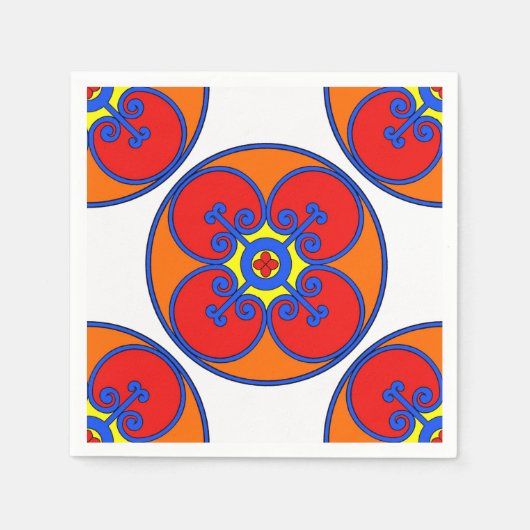 シチリア地中海のデザイン スタンダードカクテルナプキン (正面)