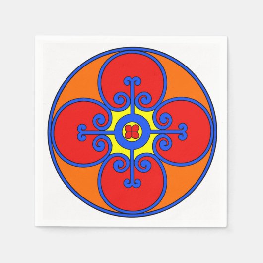 シチリア地中海のデザイン スタンダードカクテルナプキン (正面)