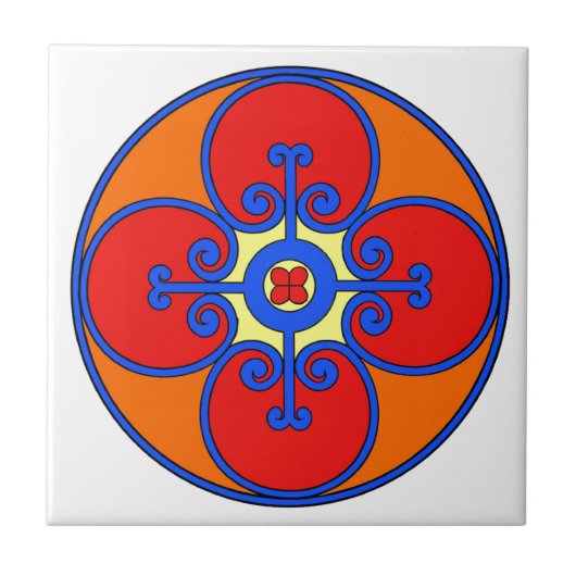 シチリア地中海のデザイン タイル (正面)