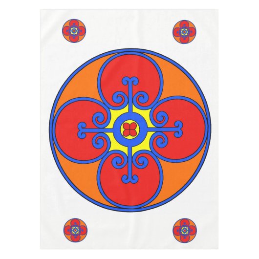 シチリア地中海のデザイン テーブルクロス (正面)