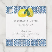 シチリア地中海のブルー・タイル結婚レモン フェイバータグ (正面)