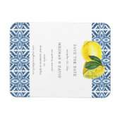 シチリア地中海のブルー・レモン日程保存 マグネット (横)