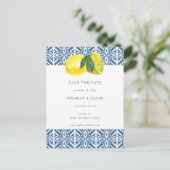 シチリア地中海のブルー・レモン日程保存 案内ポストカード (スタンド正面)