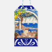 シチリア地中海のマジョリカの青瓦 ギフトタグ (裏面)