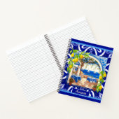 シチリア地中海のマジョリカの青瓦 ノートブック (内部)