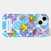 シチリア地中海スタイルの柑橘類のタイル模様 Case-Mate iPhoneケース (裏面 (横))