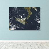 シチリア島のエトナ山の噴火 キャンバスプリント (インサイチュ (ウッドフロア))