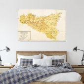 シチリア島のマフィア活動の地図1900 キャンバスプリント (インサイチュ (寝室))