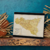 シチリア島のマフィア活動の地図1900 フォトプラーク (側面)